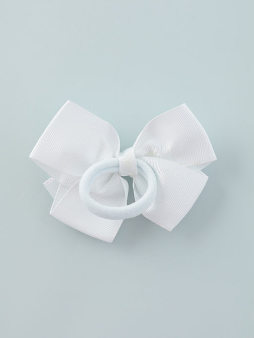 Цена за 6 шт. Бант для волос на резинке «Школьница», горох, 9 см, белый