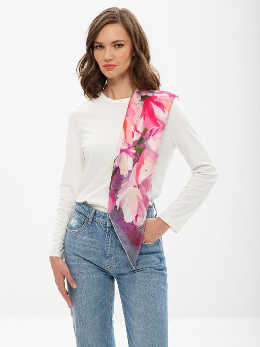 Платок жен. шелк 86х86 SS03-8327-05 - Eleganzza фото 3