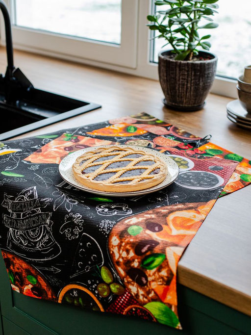 Комплект вафельных полотенец 48*60 см, 3 штуки (Пицца) - Ивановотекстиль фото 9