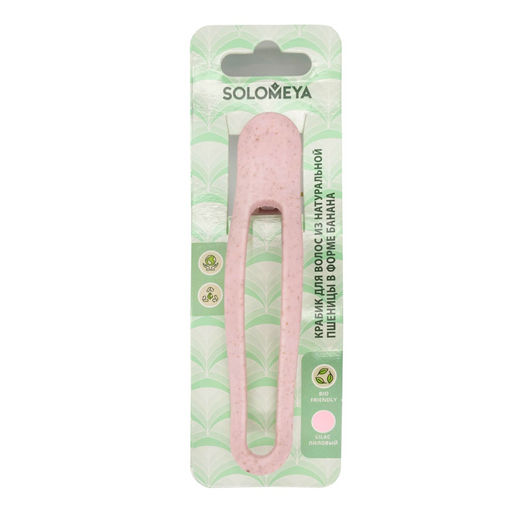 SOLOMEYA Крабик для волос из натуральной пшеницы РОЗОВЫЙ в форме банана Solomeya Straw Banana Hair Clip Pink, 1 шт