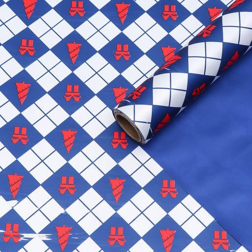 Пленка для цветов, Новогодний калейдоскоп, синяя 56см*10м - Simaland фото 3