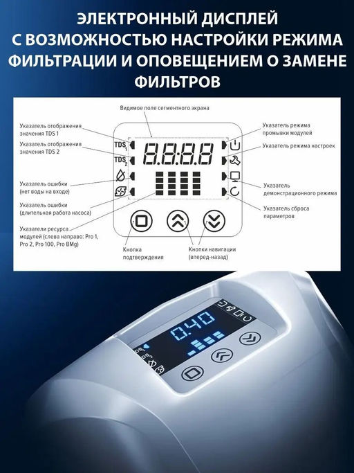 -15% Морион DWM 202SN Pro система обратного осмоса с электронным дисплеем и краном, Аквафор  фото 4