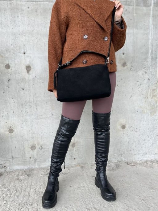 Женская замшевая сумка 8088-8 Черный - Sergio valentini фото 8