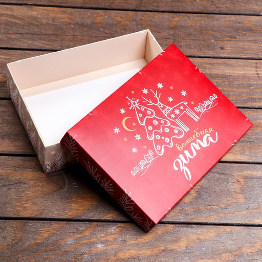 Подарочная коробка сборная Снежинки, 21 х 15 х 5,7 см - UPAK LAND фото 5