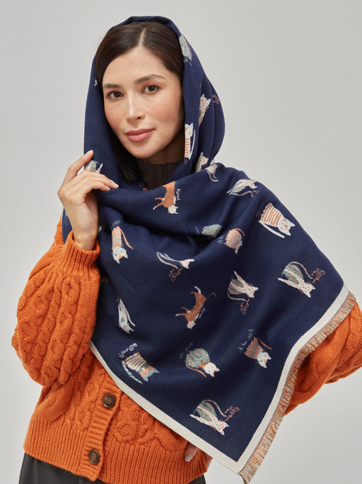 В составе шерсть ! теплый двусторонний палантин - Tantino фото 5