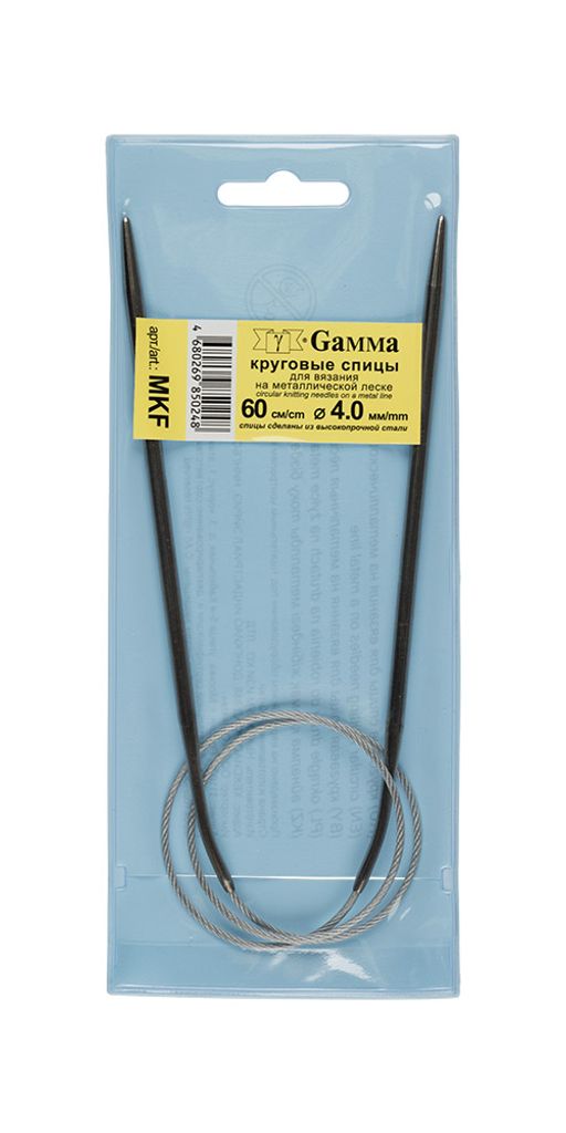 Спицы GAMMA круговые MKF сталь d 4.0 мм 60 см 1 шт с металлической леской