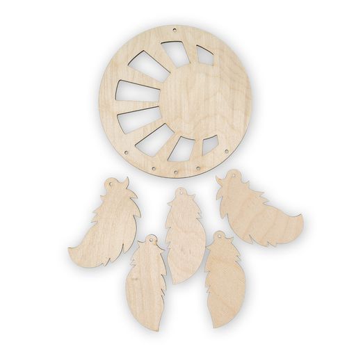 Заготовка для декорирования Mr. Carving ВД-395 Ловец снов 2 фанера d 15 см х 0.4 см 5 подвесок