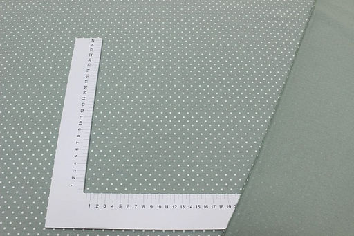 Теплый хлопок Белый горох (2мм) цв.винтажная мята, ш.1.47м, хлопок-100%, 150гр/м.кв - Купава фото 5
