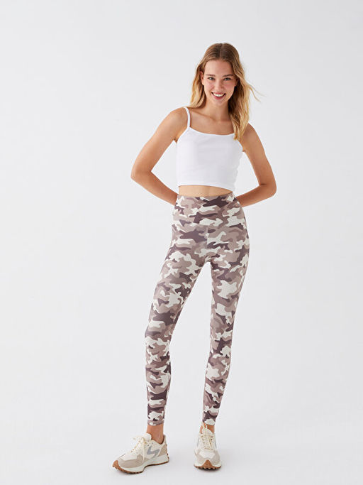 Beli Lastikli Desenli Kad?n Spor Tayt