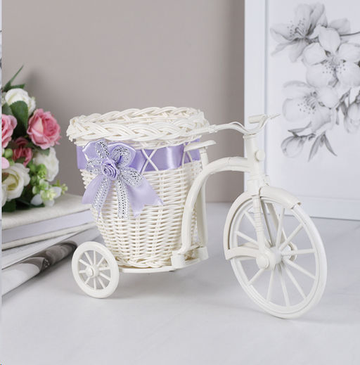 Корзина декоративная Велосипед 26х12х17 см / BU036-2 сиреневый /уп 96/736071