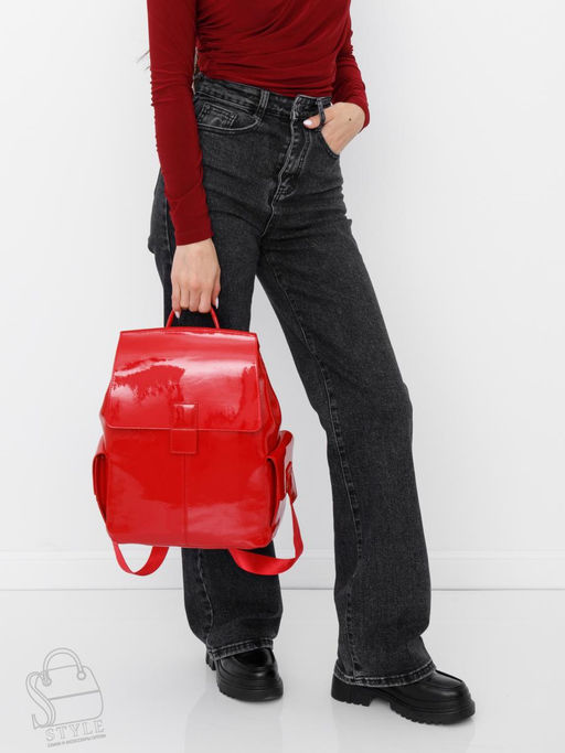 Рюкзак женский кожаный 18337-8 red Polina&Eiterou  фото 7