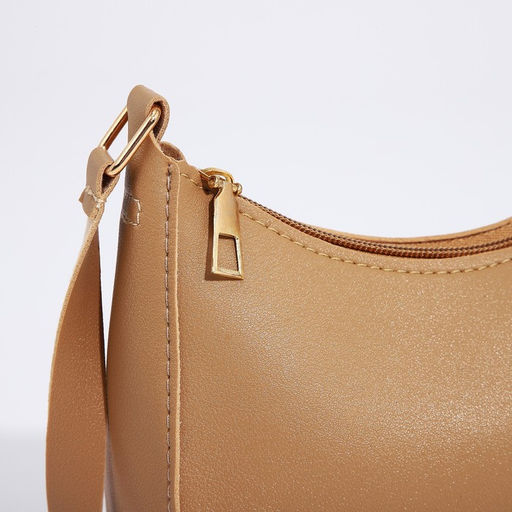 Сумка багет из искусственной кожи, 19х15х6.5 см, бежевый цвет - Nazamok фото 5