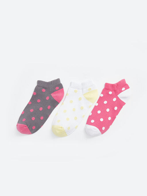 Puantiyeli K?z ?ocuk Patik ?orap 3l?