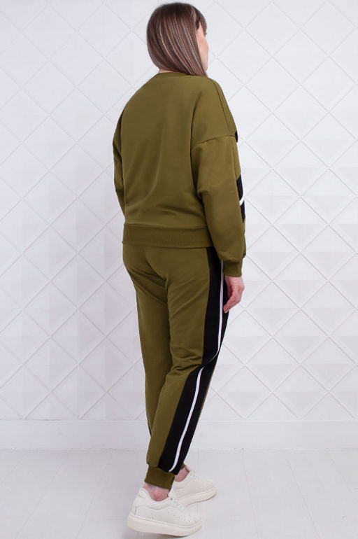 Арт. 2362 Костюм с брюками женский 50-58 (5 шт) Цвет:верх-зеленый кофе, низ-зеленый кофе - Калинка фото 3