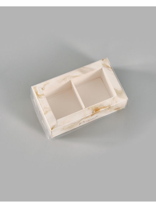 Цена за 5 шт. Коробка для 2 конфет с ячейками «Мрамор», 10×6×3 см
