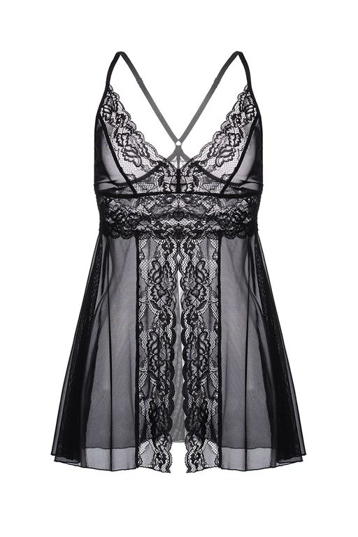 Комбинация бэби-долл с разрезом спереди Erolanta Nataliya, черный (50-52)  фото 7