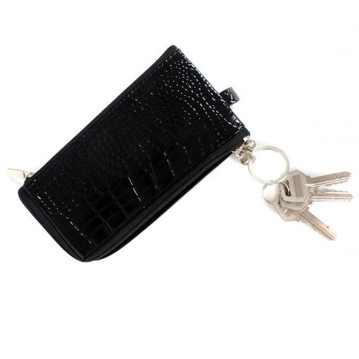 Футляр для ключей Croco-кл-501 (на молнии) натуральная кожа черный крокодил (200) 212689  фото 3