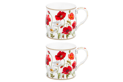 Набор 2 кружек 300 мл 11,5*8,5*8,5 см Маки NEW BONE CHINA - Elan gallery фото 4