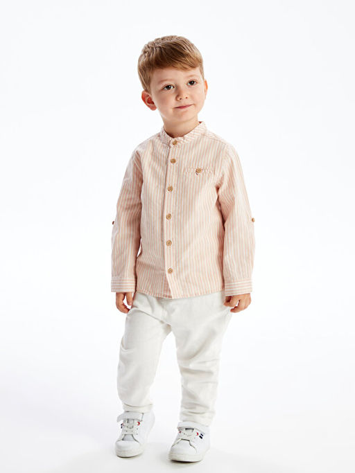 Hakim Yaka Uzun Kollu ?izgili Erkek Bebek G?mlek - Waikiki фото 3