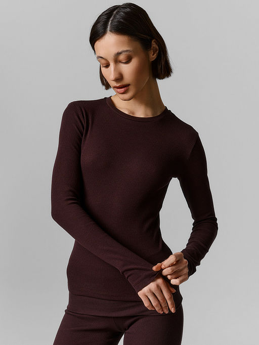 Комплект домашний женский коричневый из рибаны - Mark formelle фото 2