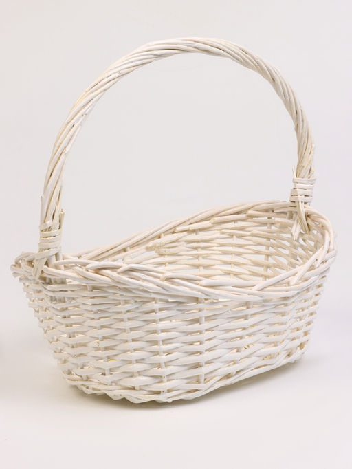 Корзина плетёная для хранения, ива, овальная, белая, набор 4 шт.