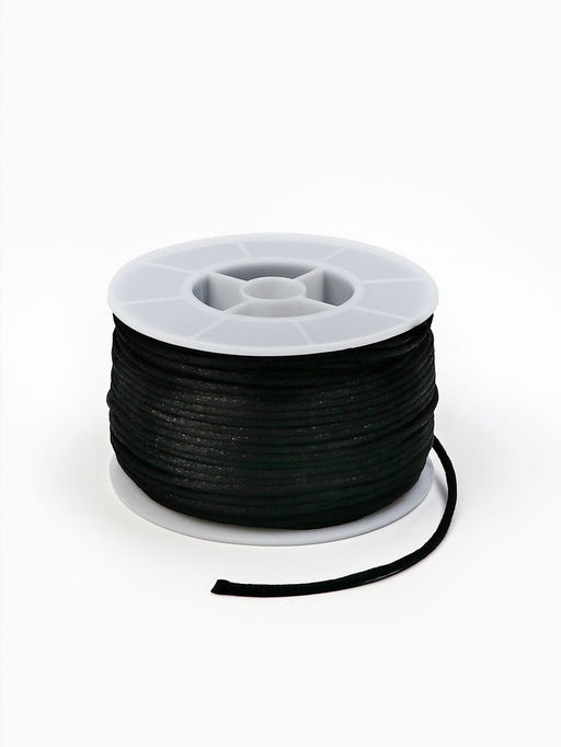 Шнур атласный на бобине 2 мм, 50 метров, белый