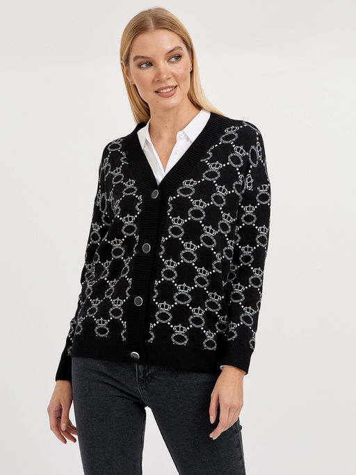 кардиган женский черный на пуговицах - Glenfield фото 5