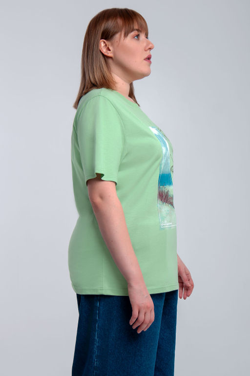 Арт. 31105 Футболка женская 50-58 (5 шт) Цвет:салатовый - Калинка фото 14