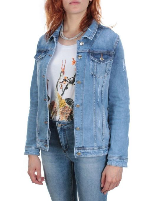 TB105 BLUE Куртка джинсовая женская (95% хлопок, 5% стрейч) - Fashion фото 10