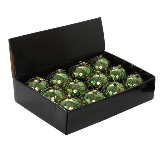 Набор из 12шт Украшение новогоднее Шар "Алмазная сетка", D 8 см, L35 W27 H8,5 см