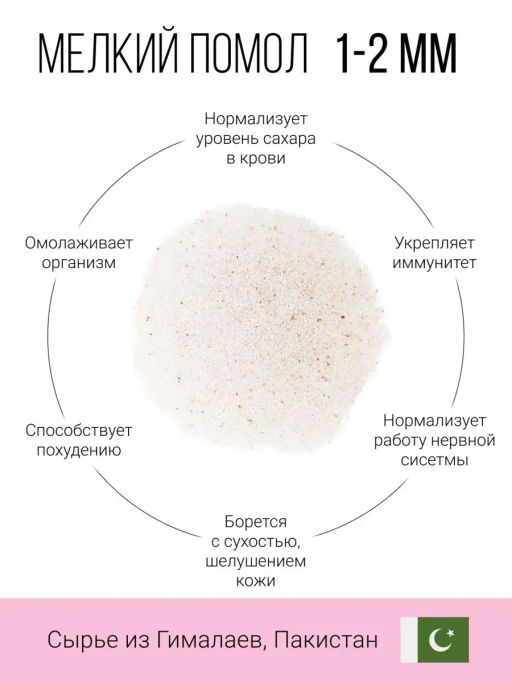Розовая гималайская соль МЕЛКОГО помола 1-2 мм 400г (состав: 100% соль гималайская розовая) - Sneko Gold фото 2
