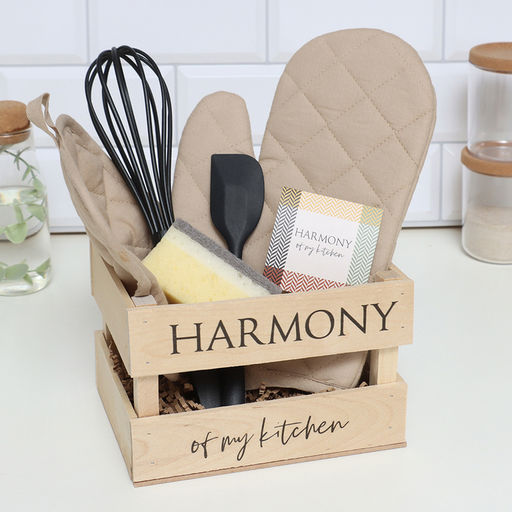 Кухонный набор подарочный «Этель» Harmony: варежка-прихватка, прихватка, лопатка, венчик, губка