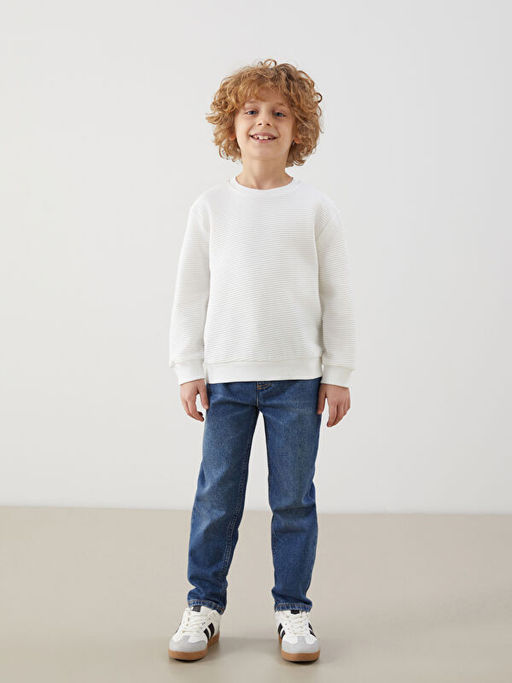 Bisiklet Yaka Basic Erkek ?ocuk Sweatshirt