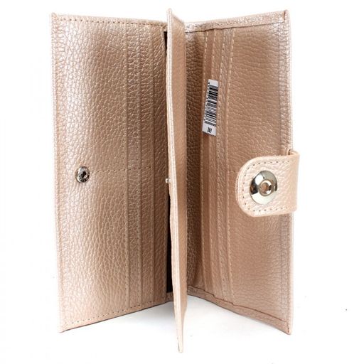 Портмоне женское Croco-ПР-971 с хлястиком натуральная кожа 4 отд, 17 карм, пудра металлик (234) 237114  фото 3