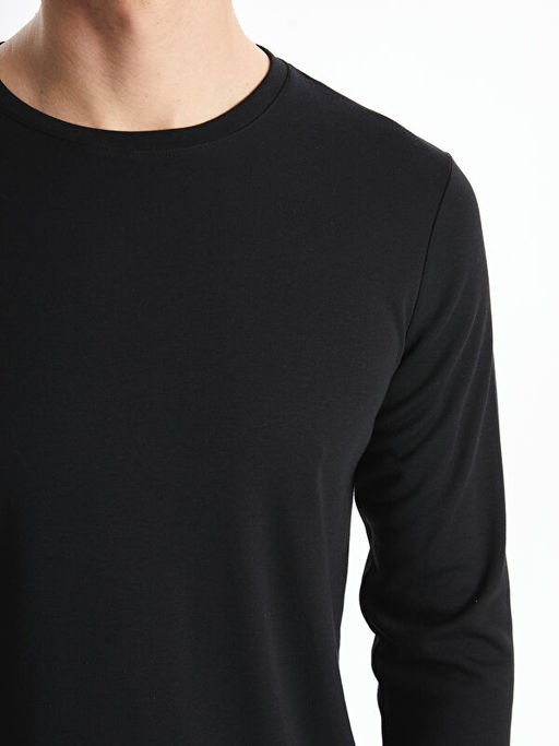 Bisiklet Yaka Uzun Kollu Erkek Sweatshirt - Waikiki фото 5