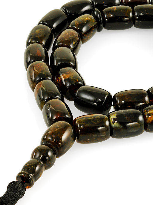 Четки из формованных янтарных бусин-цилиндров