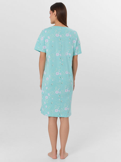 Сорочка ночная женская зеленая с цветочным принтом - Mark formelle фото 2