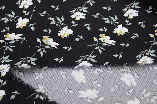 Плательная вискоза Валери цв.черный, ВИД2, ш.1.44м, вискоза-100%, 135гр/м.кв - Купава фото 4