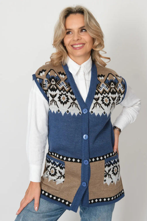 Жилет В 2369/джинсовый