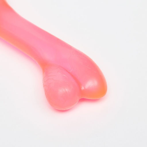 Игрушка жевательная Косточка классическая, прозрачная, PVC, 12,3 см, красная - Пижон фото 4