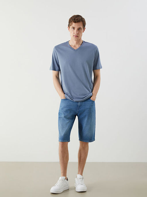 V Yaka K?sa Kollu Penye Erkek Ti??rt