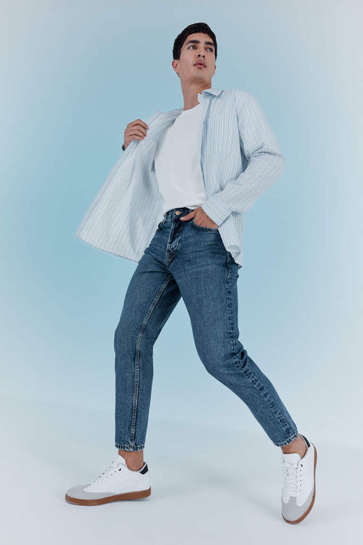 Облегающие джинсовые брюки скинни с высокой талией Wiser Wash в стиле 90-х годов - Defacto фото 9