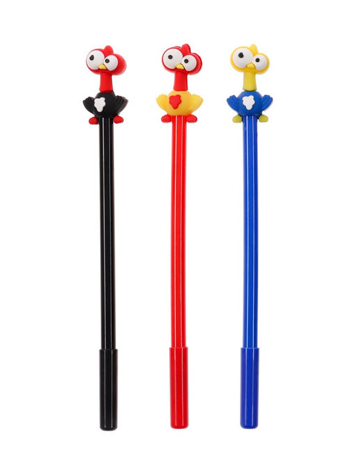 Цена за 2 шт. Ручка гелевая-прикол Курица МИКС