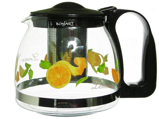 Чайник заварочный 1250 мл с дек., жаропр. стекл, мет фильтр, арт. 430-1260/1261/1262/1263, 202470/46