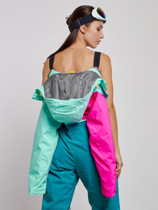 Горнолыжный комбинезон женский зимний бирюзового цвета 2327Br