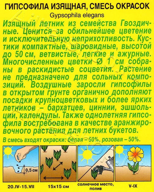 Гипсофила изящная (смесь сортов) 0,5г (Аэлита)