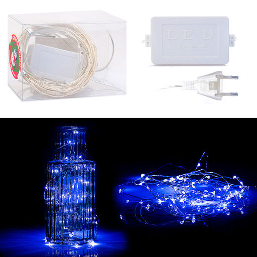 Электрогирлянда светодиодная 10 м, 100 ламп, синий