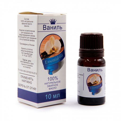 Эфирное масло ВАНИЛЬ Планета Ароматов 10мл дарит внутреннюю гармонию и спокойствие