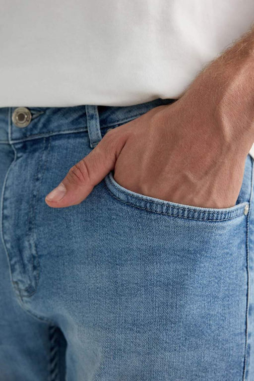 Джинсовые брюки Sergio Regular Fit Normal Mold с нормальной талией и зауженными штанинами - Defacto фото 5