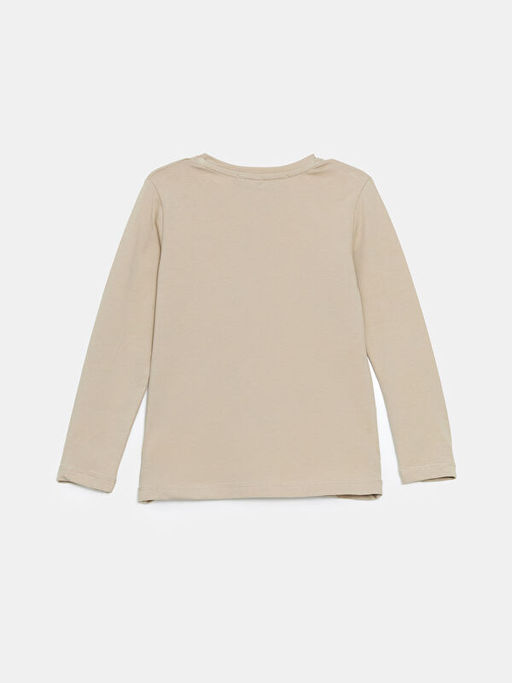 Bisiklet Yaka Bask?l? K?z ?ocuk Ti??rt - Waikiki фото 2